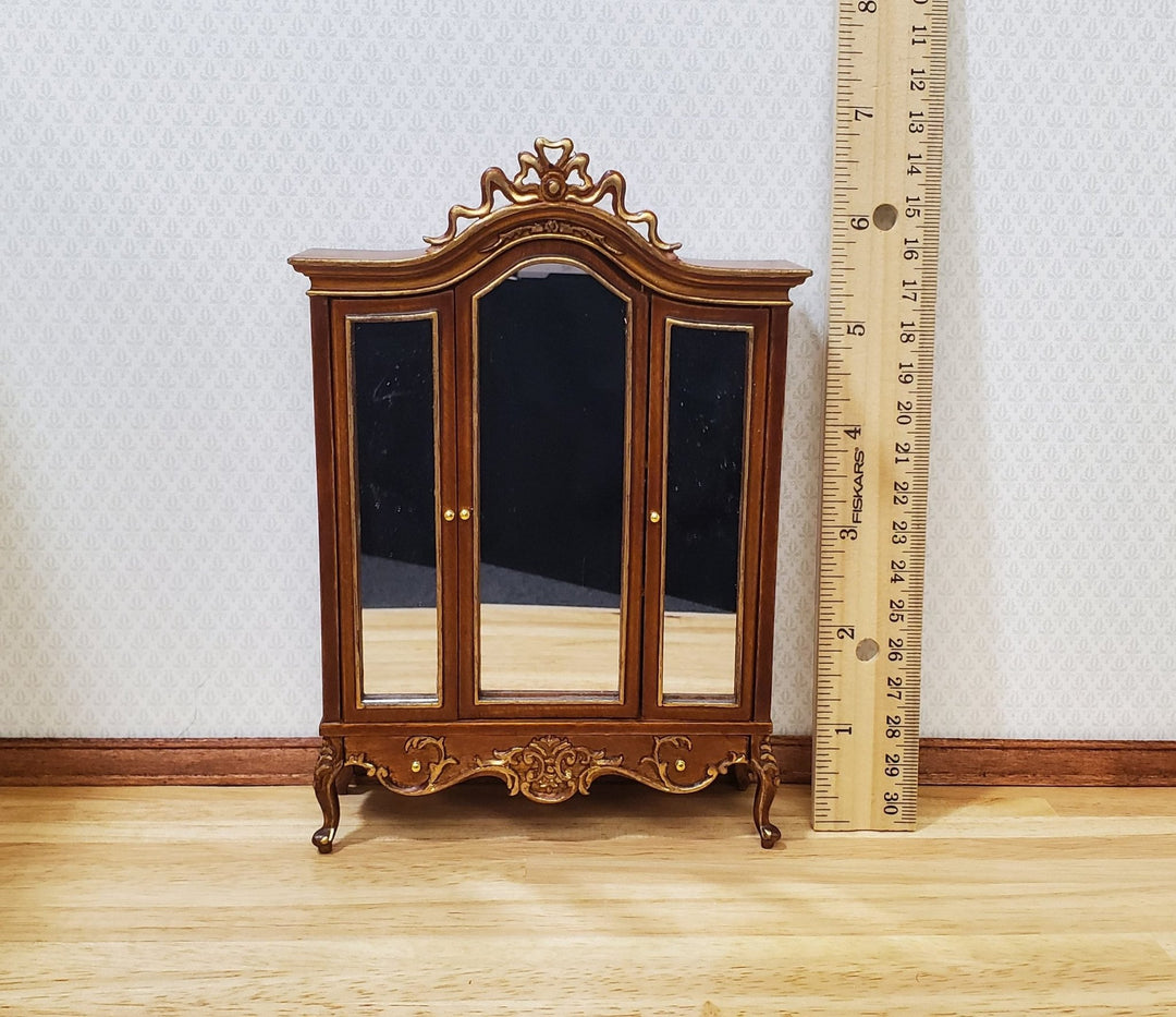JBM Dollhouse Wardrobe Mirrored Closet Victorian Style 1:12 Scale Furniture - MiniatureCrush