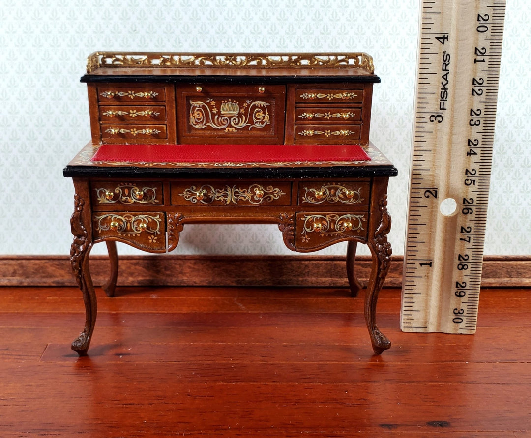 JBM Dollhouse Writing Desk Hand Painted Details 1:12 Scale Miniature Furniture - Miniature Crush