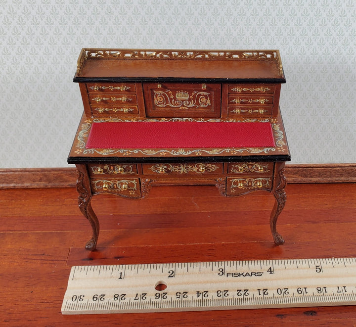 JBM Dollhouse Writing Desk Hand Painted Details 1:12 Scale Miniature Furniture - Miniature Crush