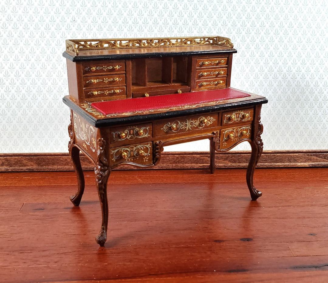 JBM Dollhouse Writing Desk Hand Painted Details 1:12 Scale Miniature Furniture - Miniature Crush