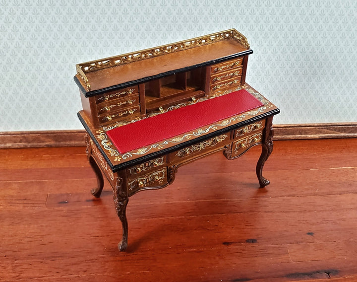 JBM Dollhouse Writing Desk Hand Painted Details 1:12 Scale Miniature Furniture - Miniature Crush