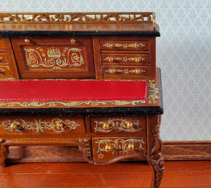 JBM Dollhouse Writing Desk Hand Painted Details 1:12 Scale Miniature Furniture - Miniature Crush