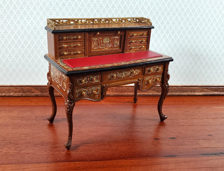 JBM Dollhouse Writing Desk Hand Painted Details 1:12 Scale Miniature Furniture - Miniature Crush