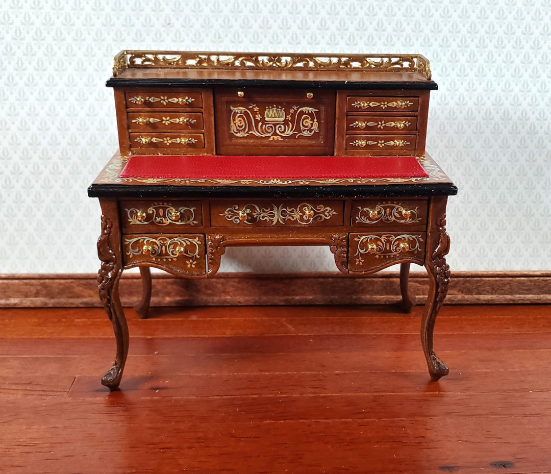 JBM Dollhouse Writing Desk Hand Painted Details 1:12 Scale Miniature Furniture - Miniature Crush