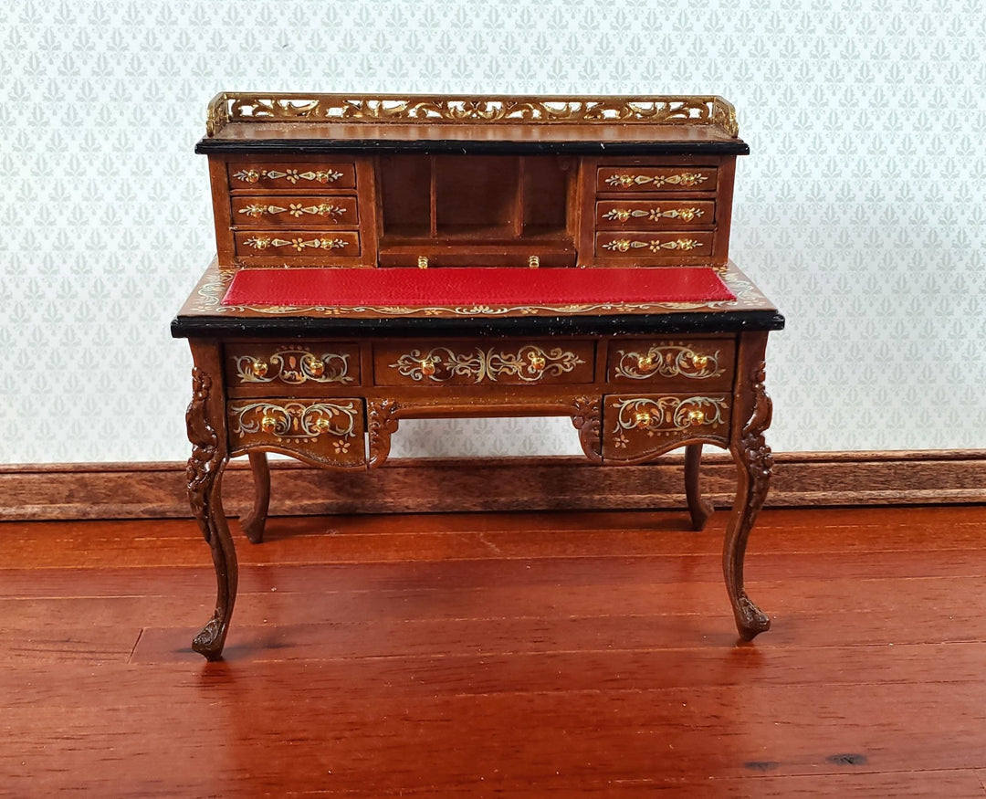 JBM Dollhouse Writing Desk Hand Painted Details 1:12 Scale Miniature Furniture - Miniature Crush