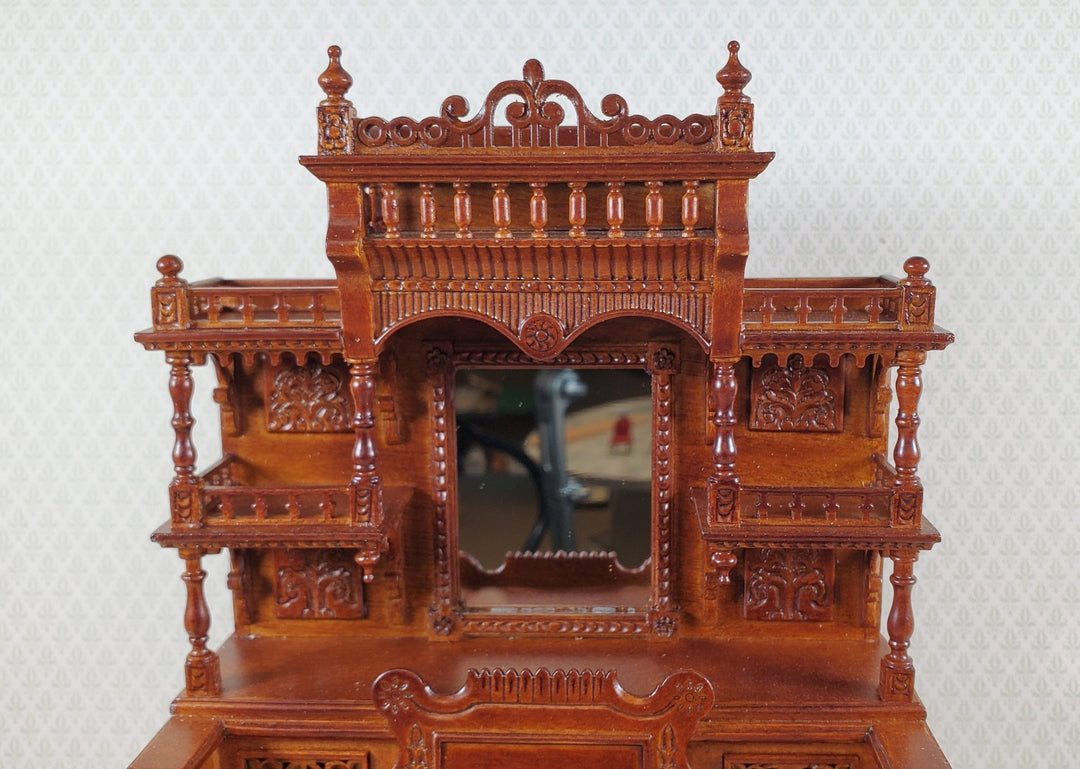 JBM Miniature Upright Pump Organ Walnut Finish 1:12 Scale Dollhouse Furniture - Miniature Crush