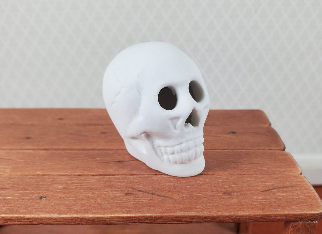 Miniature 1:6 Scale Halloween Ceramic Skull Unglazed - MiniatureCrush