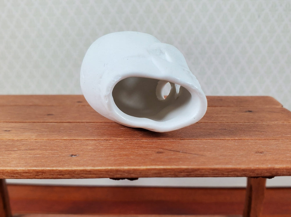 Miniature 1:6 Scale Halloween Ceramic Skull Unglazed - MiniatureCrush