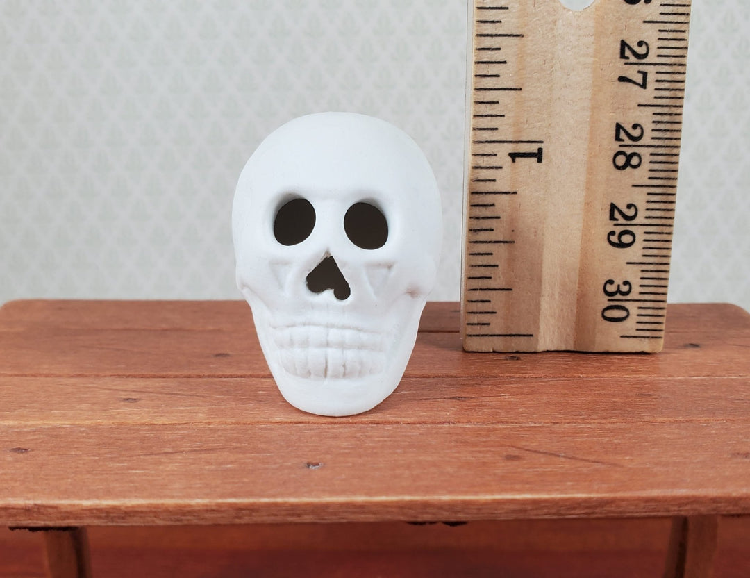 Miniature 1:6 Scale Halloween Ceramic Skull Unglazed - MiniatureCrush