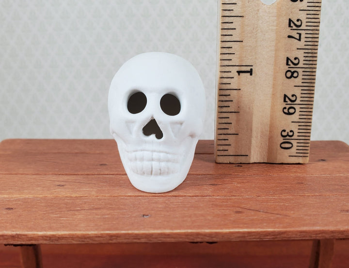 Miniature 1:6 Scale Halloween Ceramic Skull Unglazed - MiniatureCrush