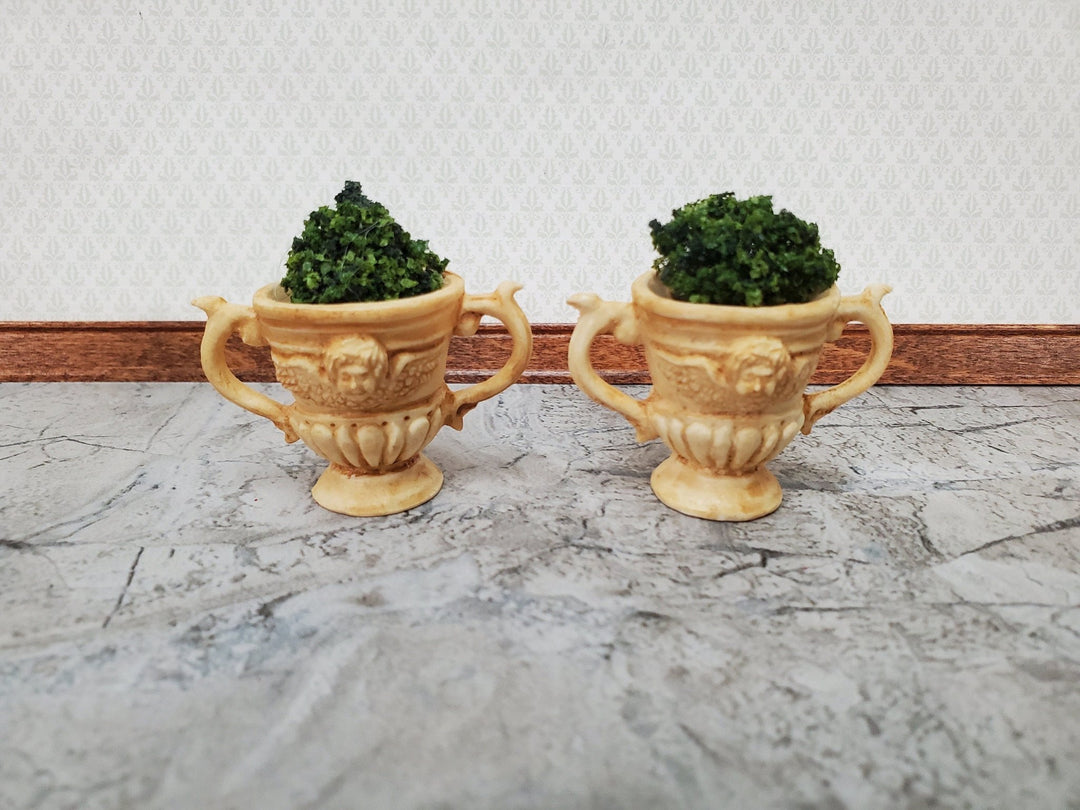 Miniature 2 Handled Urn Planter Cast Resin Set of 2 1:12 Scale Dollhouse A1049TN by Falcon - Miniature Crush