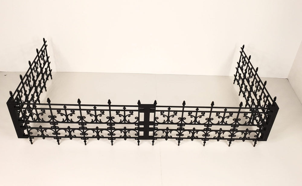 Miniature 4 Piece Fence Kit Black Victorian Georgian Style 1:12 Scale Dollhouse - Miniature Crush