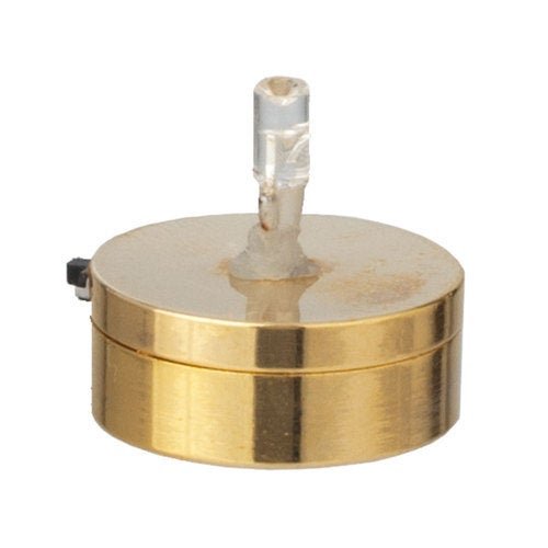 Miniature Anywhere Battery Light on Gold Metal Base Bright White On/Off Switch - MiniatureCrush