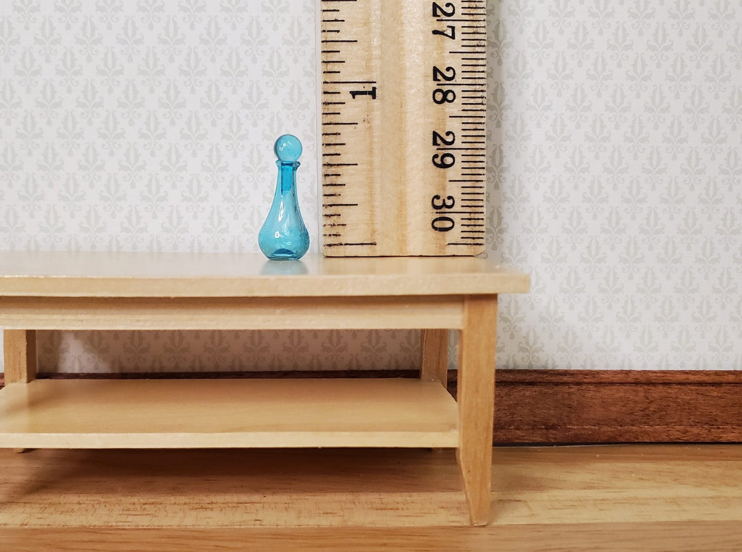 Miniature Aqua Round Bottom Glass Jar with Stopper 5/8" 1:12 Scale Dollhouse - MiniatureCrush
