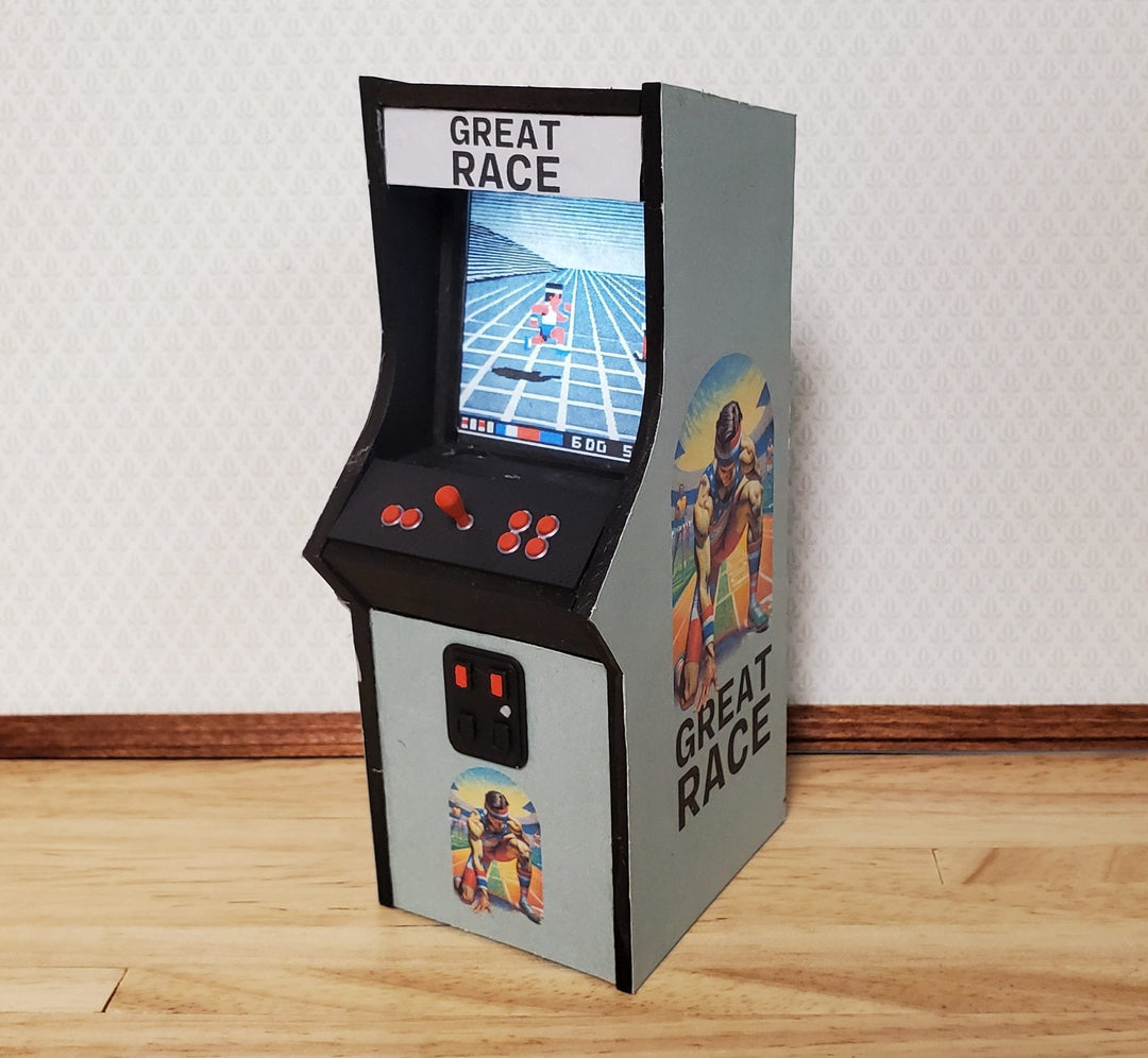 Miniature Arcade Machine DIY KIT Wood 5 1/4" Tall Includes Light, Control Panel - Miniature Crush