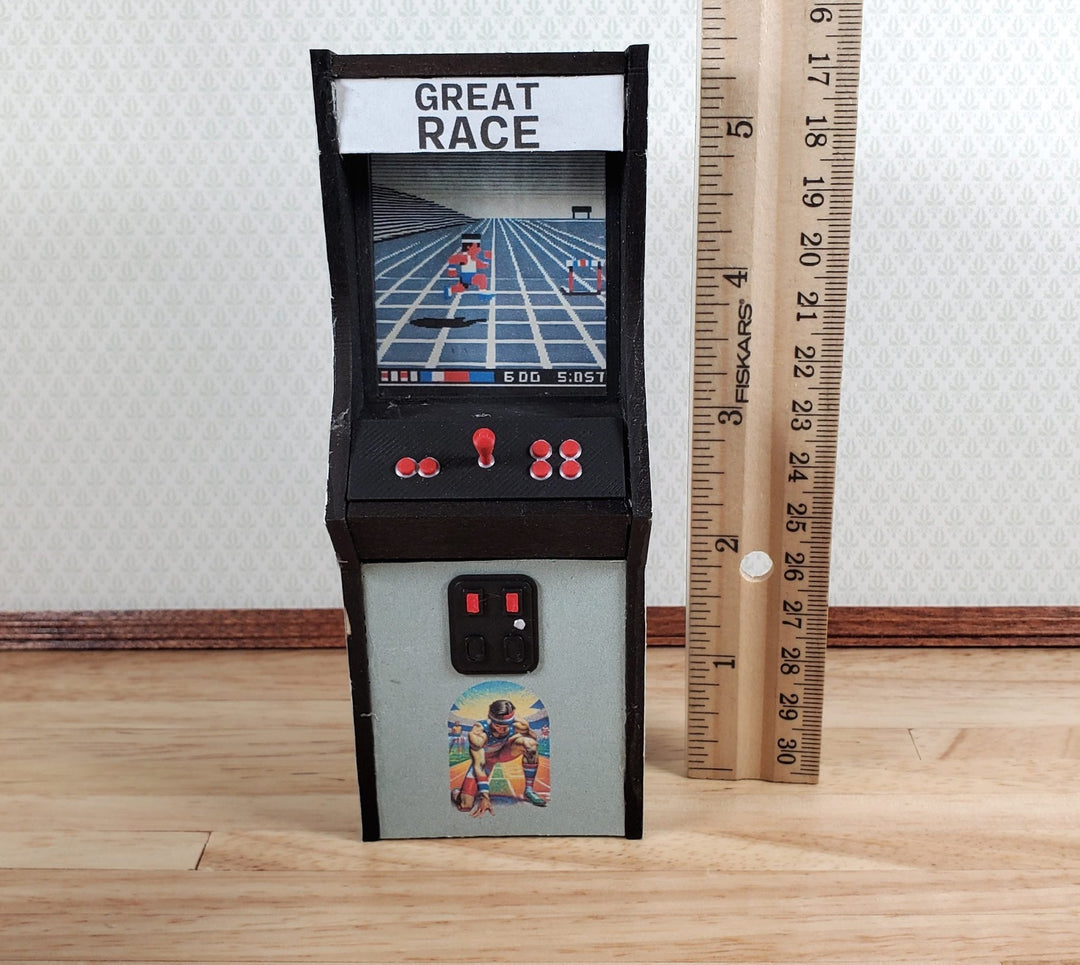 Miniature Arcade Machine DIY KIT Wood 5 1/4" Tall Includes Light, Control Panel - Miniature Crush