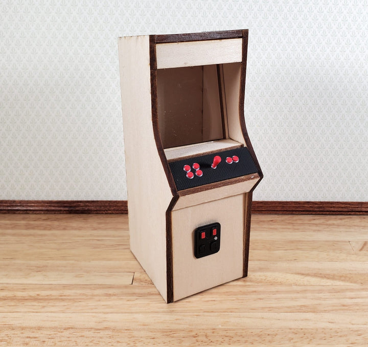 Miniature Arcade Machine DIY KIT Wood 5 1/4" Tall Includes Light, Control Panel - Miniature Crush