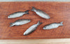 Miniature Bass Fish Set of 5 for Dollhouses Seafood Market Grocery Store 1 3/8