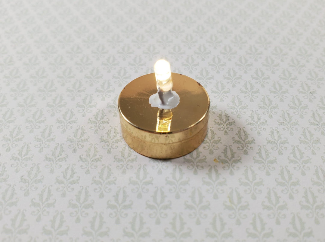 Miniature Battery Light Bulb on Gold Metal Base Bright White On/Off Switch - Miniature Crush