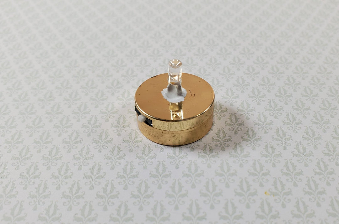 Miniature Battery Light Bulb on Gold Metal Base Bright White On/Off Switch - Miniature Crush