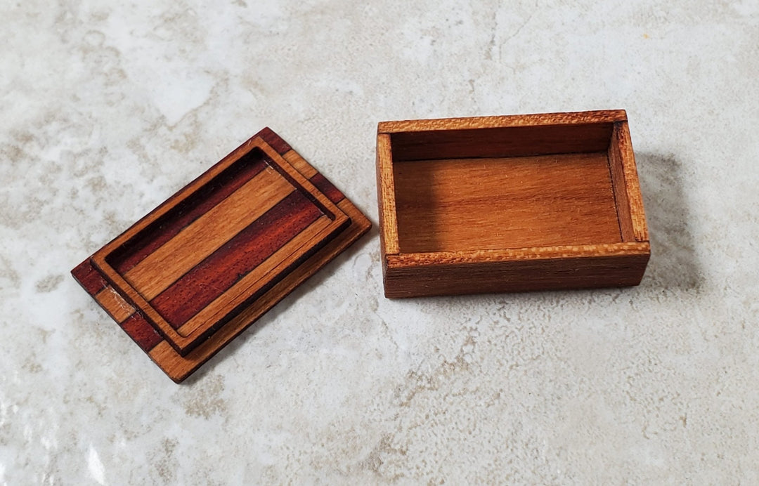 Miniature Box for Dollhouse 1:12 Scale Handmade Cherry and Padauk Hardwood - Miniature Crush
