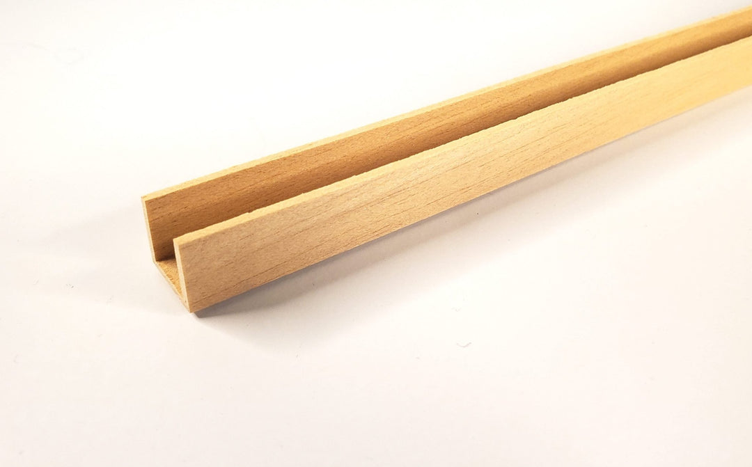Miniature Channel Molding Trim 1/2" x 1/2" x 18" long Dollhouses Scale Model Building - MiniatureCrush