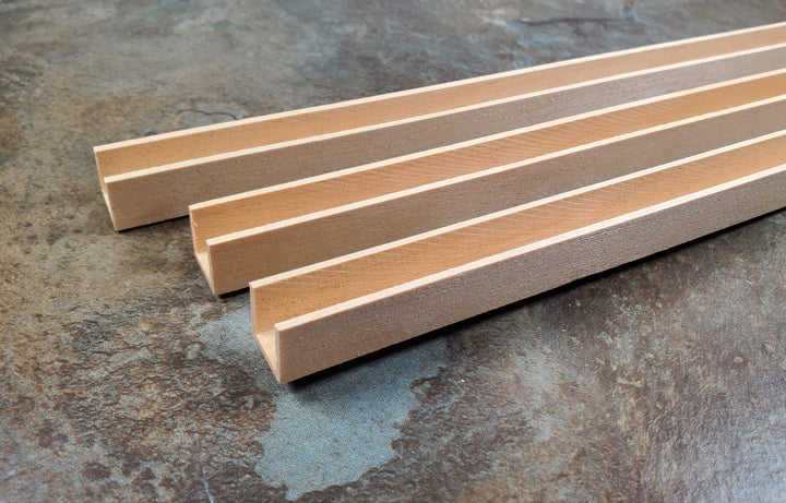 Miniature Channel Molding Trim 3 pcs 1/2" x 1/2" x 18" Dollhouses Scale Model - MiniatureCrush
