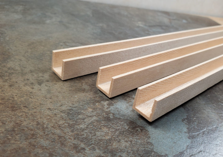 Miniature Channel Molding Trim 3 pcs 1/2" x 1/2" x 18" Dollhouses Scale Model - MiniatureCrush