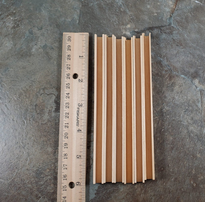 Miniature Channel Molding Wood Trim Short 6" Long 6pcs 3/8" x 3/8" HW7067 - MiniatureCrush