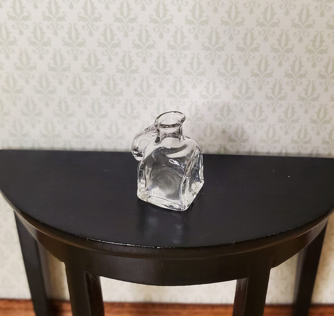 Miniature Clear Glass Bottle Jar with Handle Square Bottom 11/16" 1:12 Scale - MiniatureCrush