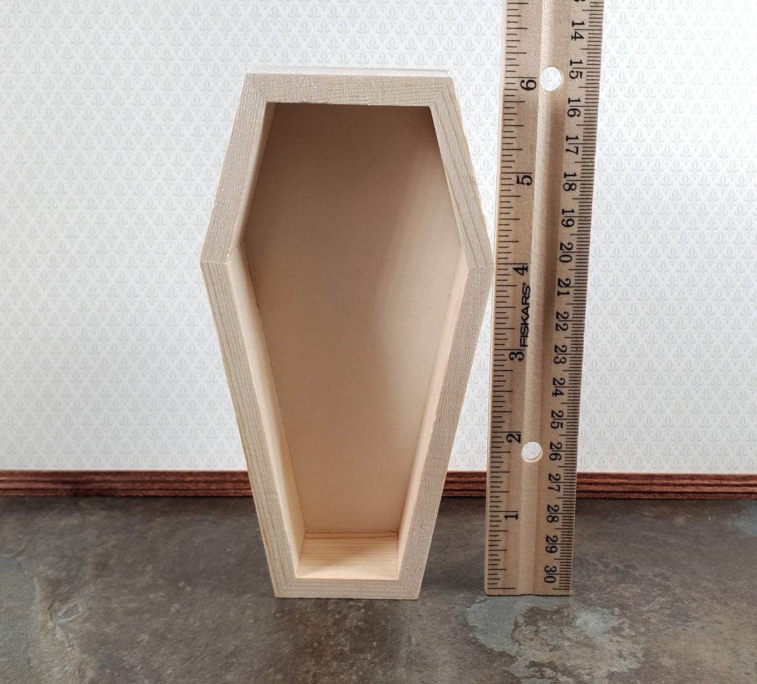 Miniature Coffin Blank Unpainted Wood 6" Long DIY Crafts Dollhouses Dioramas - Miniature Crush