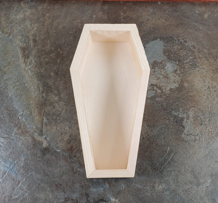 Miniature Coffin Blank Unpainted Wood 6" Long DIY Crafts Dollhouses Dioramas - Miniature Crush