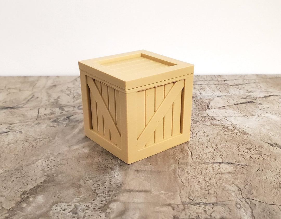 Miniature Crate Top Opens 1 1/2" Square 1:12 Scale Model Diorama Action Figures - Miniature Crush