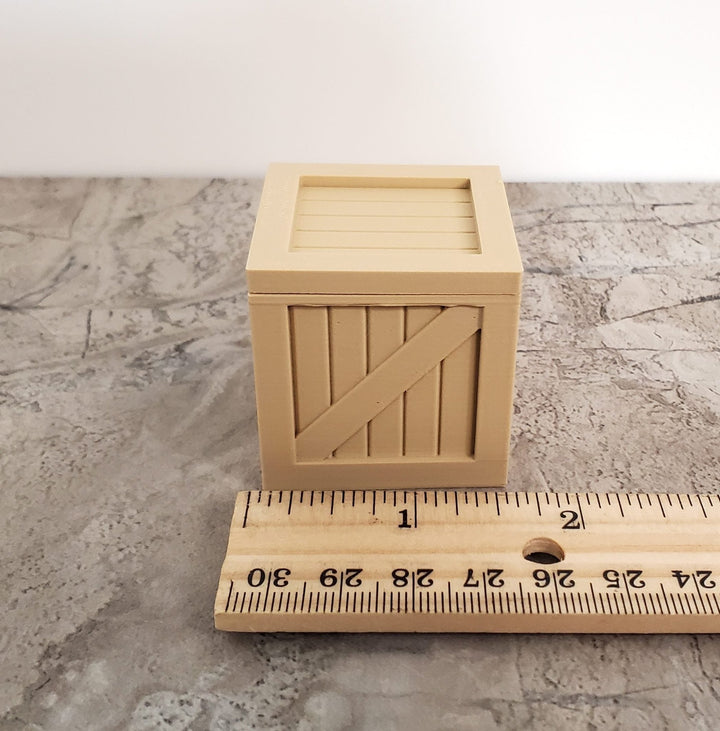 Miniature Crate Top Opens 1 1/2" Square 1:12 Scale Model Diorama Action Figures - Miniature Crush