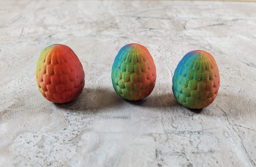 Miniature Dragon Eggs Set of 3 Multi Colored 7/8" Tall Scale Model Dioramas - Miniature Crush