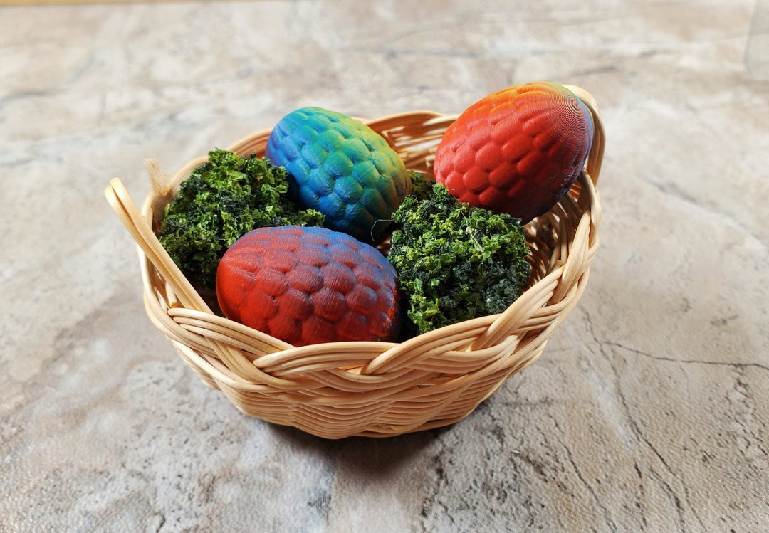 Miniature Dragon Eggs Set of 3 Multi Colored 7/8" Tall Scale Model Dioramas - Miniature Crush