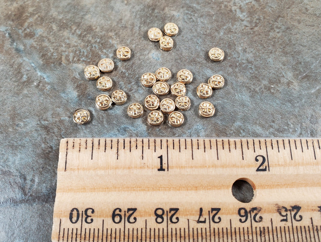 Miniature Dubloon Gold Coins Metal Treasure Prop 3mm approx. 25 pcs - MiniatureCrush