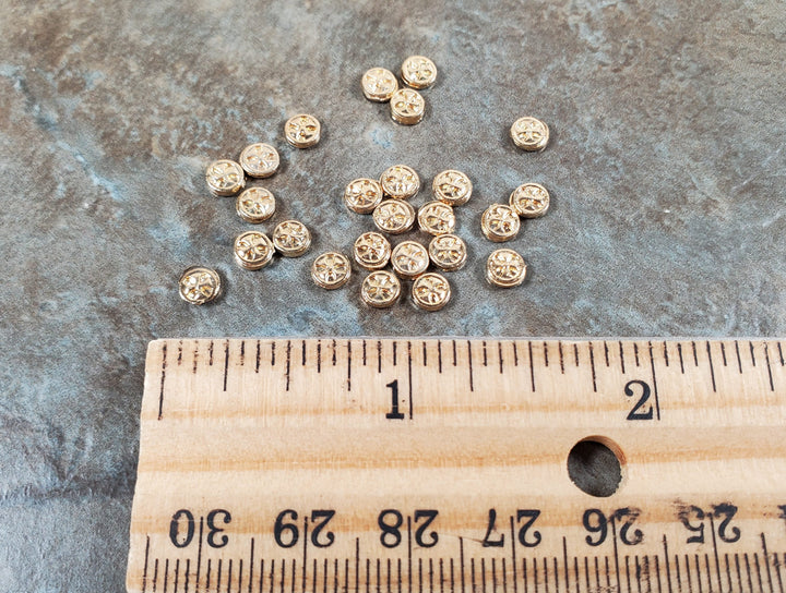Miniature Dubloon Gold Coins Metal Treasure Prop 3mm approx. 25 pcs - MiniatureCrush