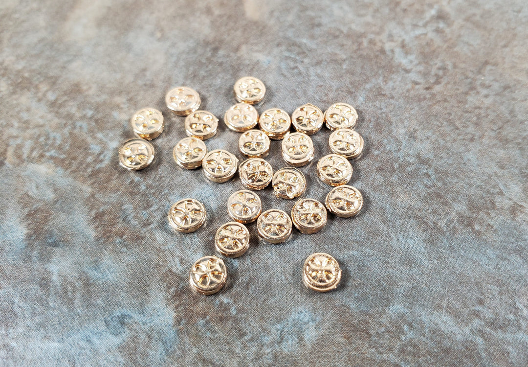 Miniature Dubloon Gold Coins Metal Treasure Prop 3mm approx. 25 pcs - MiniatureCrush