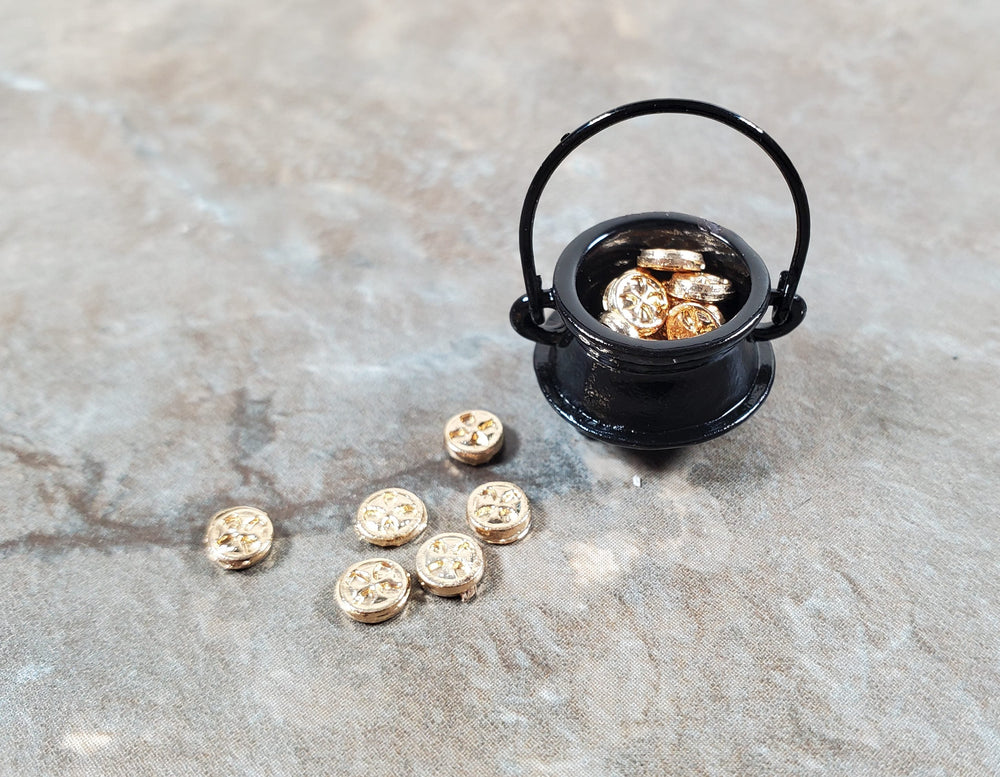 Miniature Dubloon Gold Coins Metal Treasure Prop 3mm approx. 25 pcs - MiniatureCrush