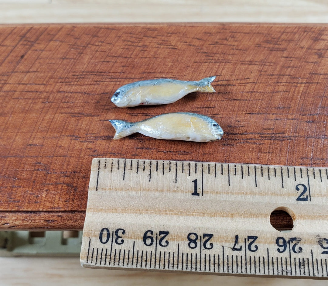 Miniature Fish Set of 2 for Dollhouses Seafood Market Grocery Store 1 1/8" - MiniatureCrush