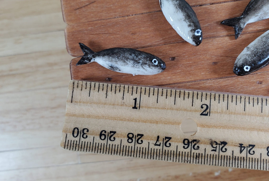 Miniature Fish Set of 5 for Dollhouse Seafood Grocer Grocery Store 1 3/8" - MiniatureCrush