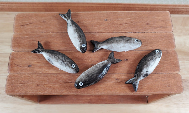 Miniature Fish Set of 5 for Dollhouse Seafood Grocer Grocery Store 1 3/8" - MiniatureCrush