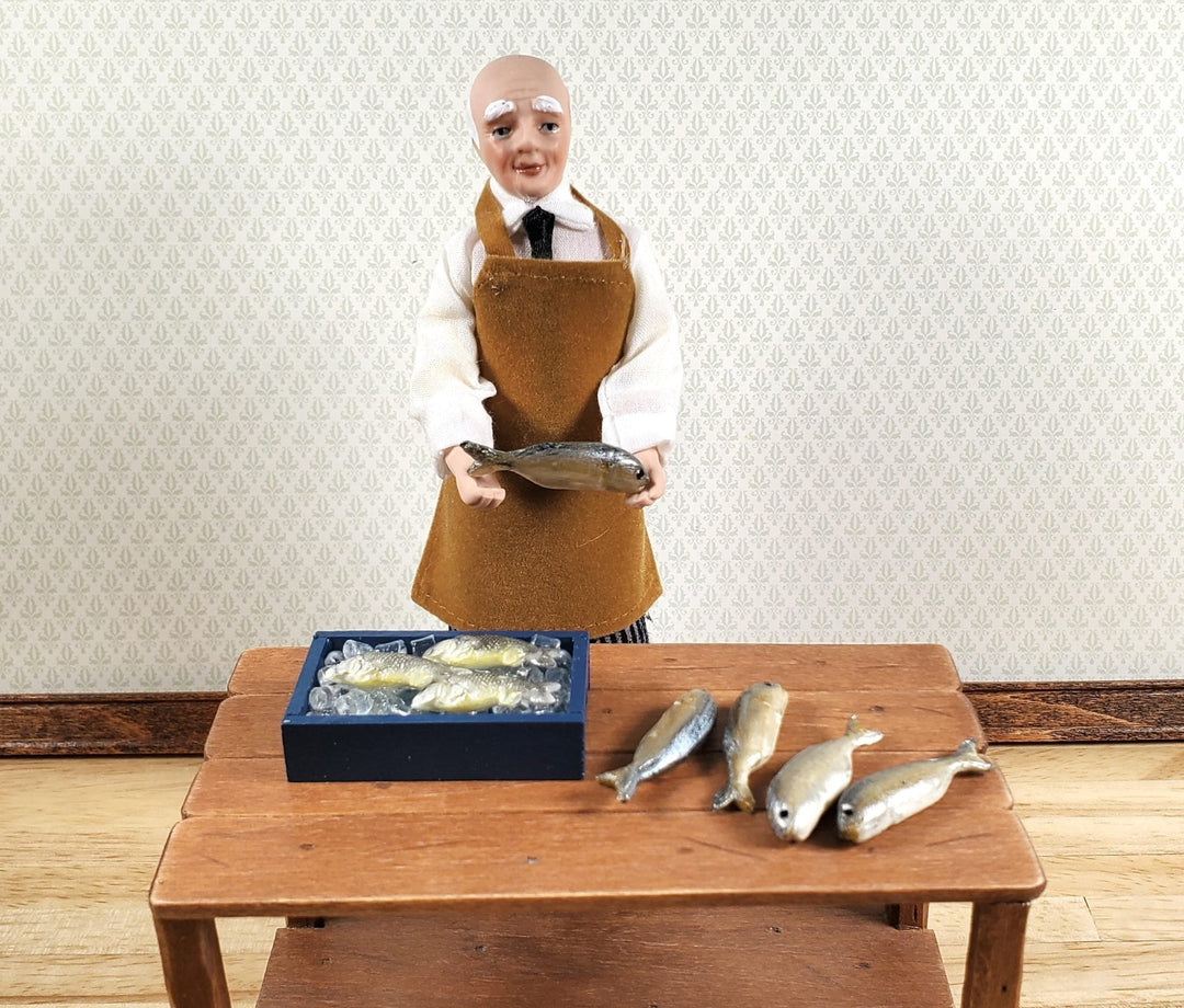 Miniature Fish Set of 5 for Dollhouses Seafood Market Grocery Store 1 1/8" - MiniatureCrush