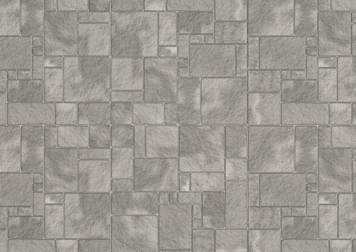 Miniature Flagstone Tile Floor Lightly Embossed Faux Flooring Gray Card Stock - MiniatureCrush