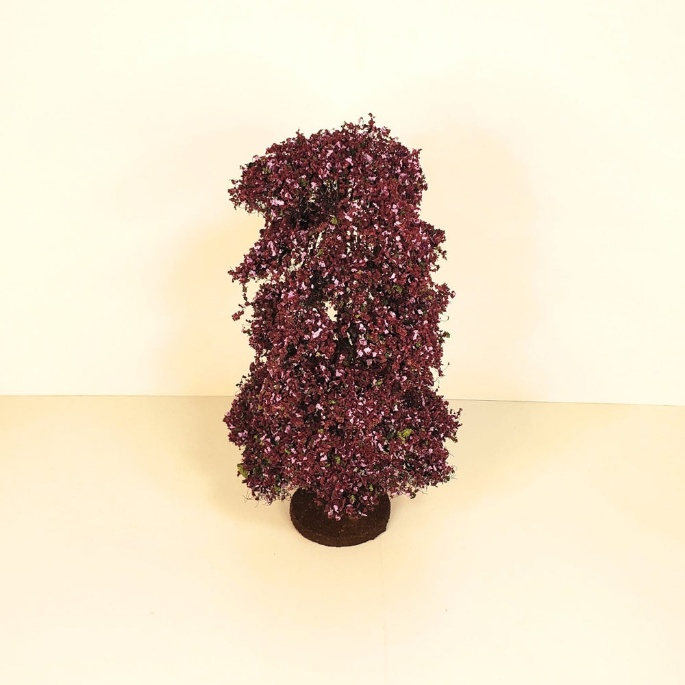 Miniature Flowering Tree Large Mauve Lilac on Base for Model Scenery 8" Tall - Miniature Crush