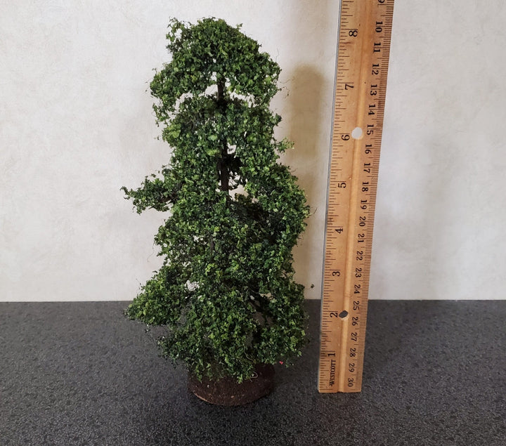 Miniature Flowering Tree or Shrub Large GREEN on Base Scenery 8" Tall - Miniature Crush