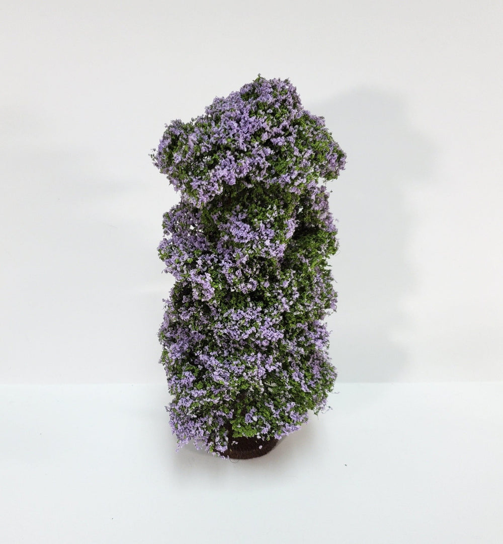 Miniature Flowering Tree or Shrub Large Purple Lilac on Base Scenery 8" Tall