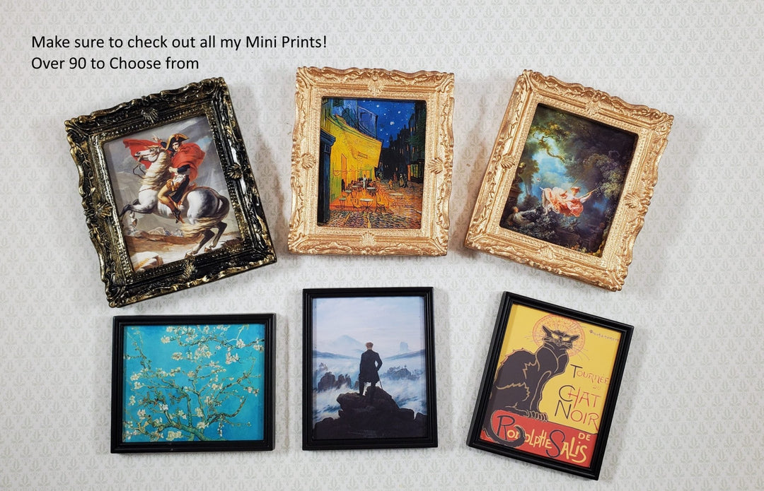 Miniature Fragonard The Swing Framed Print 1:12 Scale Handmade 2 7/8" x 2 1/2" - Miniature Crush