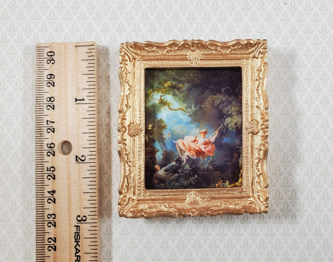 Miniature Fragonard The Swing Framed Print 1:12 Scale Handmade 2 7/8" x 2 1/2" - Miniature Crush